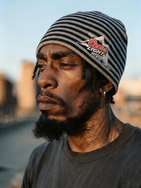 Unisex Coors Light Striped Beanie